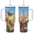 Retro Pug Tumbler With Handle Personalized TS04 One Size: 40 oz Multicolor Print Your Wear