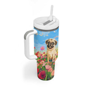 Retro Pug Tumbler With Handle Personalized TS04 Print Your Wear