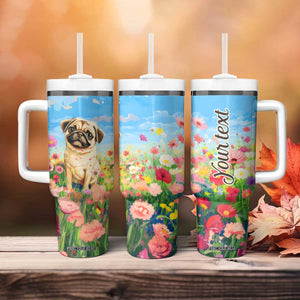 Retro Pug Tumbler With Handle Personalized TS04 Print Your Wear