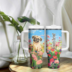 Retro Pug Tumbler With Handle Personalized TS04 Print Your Wear