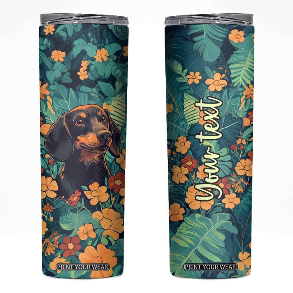 Retro Dachshund Skinny Tumbler Personalized TS04 Multicolor Print Your Wear