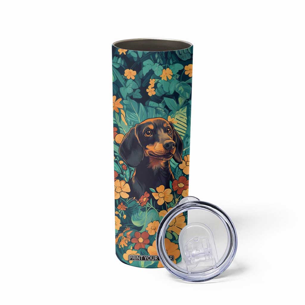 Retro Dachshund Skinny Tumbler Personalized TS04 Print Your Wear
