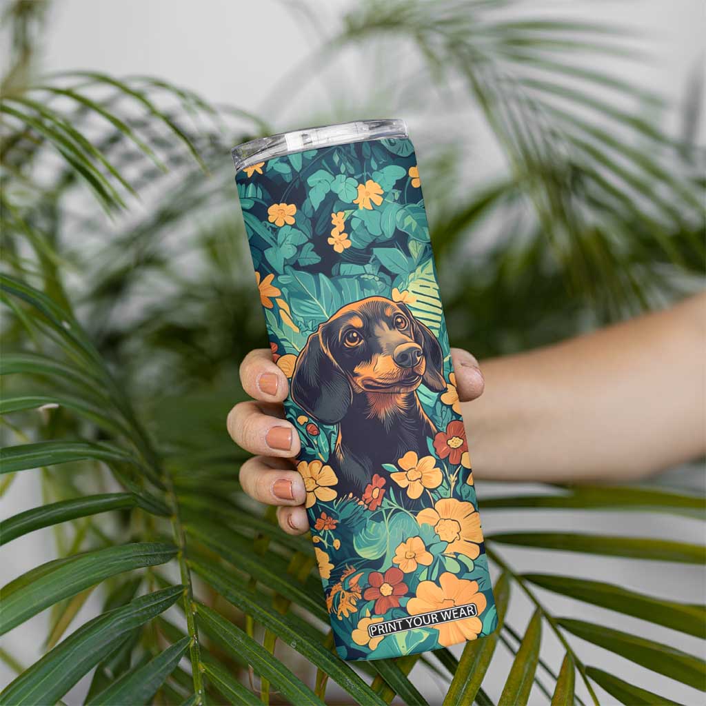 Retro Dachshund Skinny Tumbler Personalized TS04 Print Your Wear