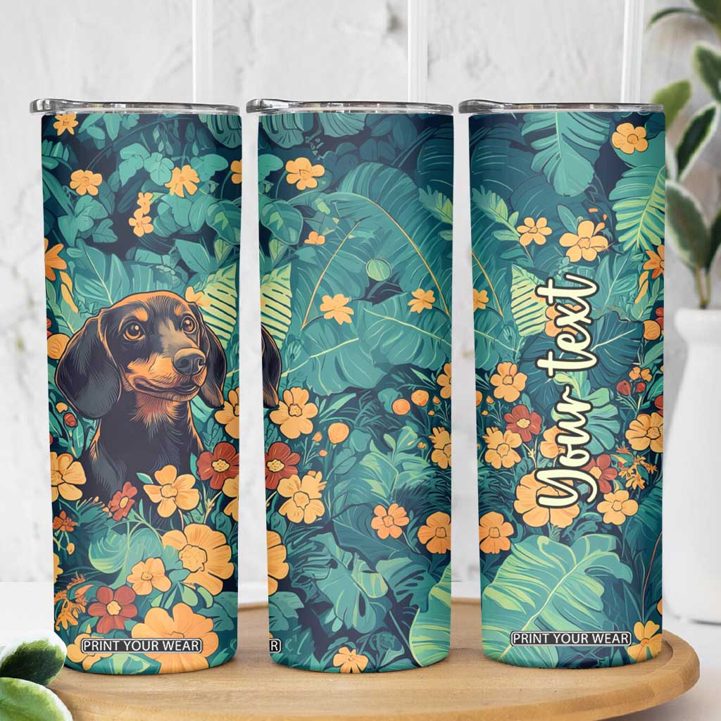 Retro Dachshund Skinny Tumbler Personalized TS04 Print Your Wear