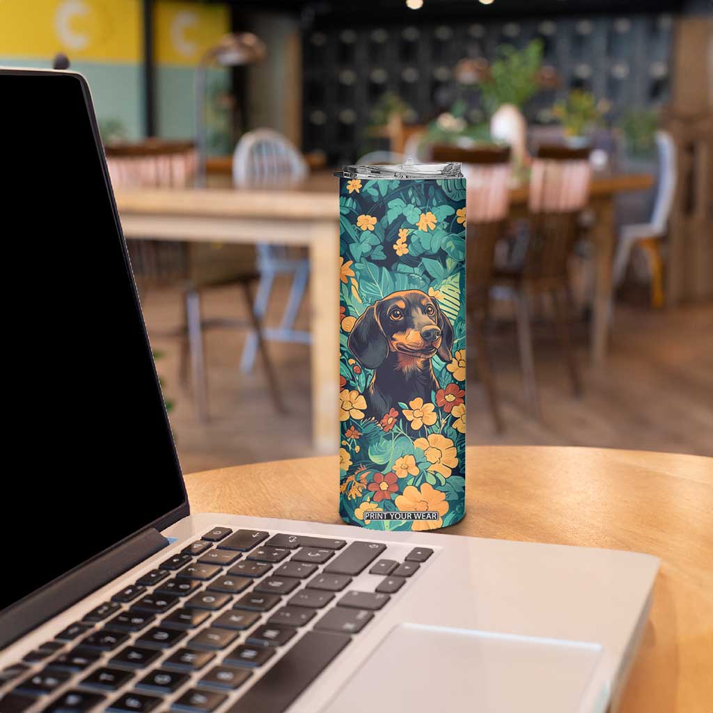 Retro Dachshund Skinny Tumbler Personalized TS04 Print Your Wear