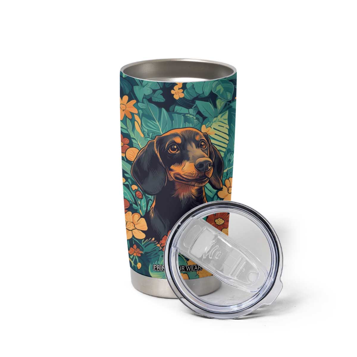Retro Dachshund Tumbler Cup Personalized TS04 Print Your Wear