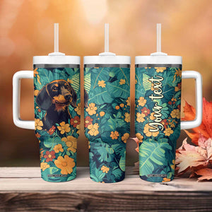 Retro Dachshund Tumbler With Handle Personalized TS04 Print Your Wear