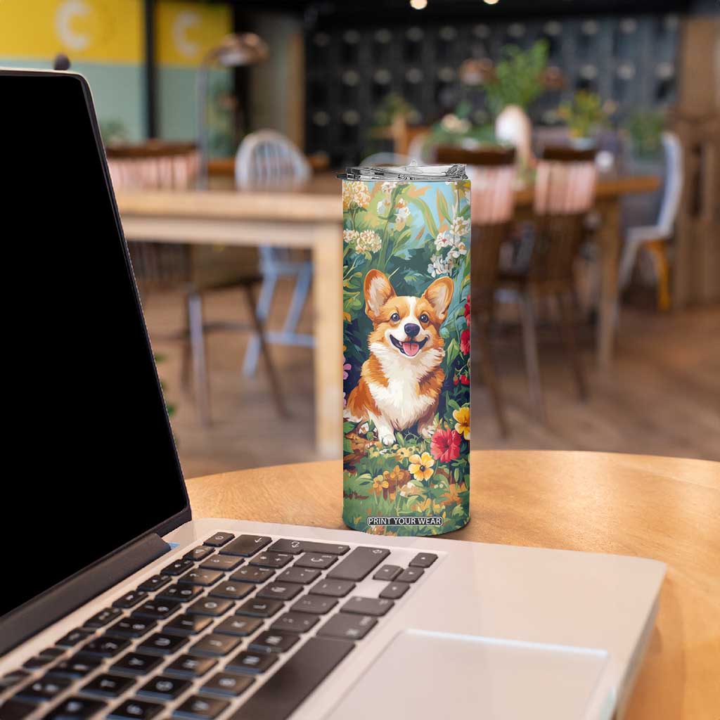 Retro Corgi Skinny Tumbler Personalized TS04 Print Your Wear