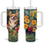 Retro Corgi Tumbler With Handle Personalized TS04 One Size: 40 oz Multicolor Print Your Wear