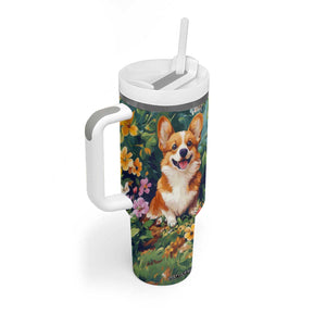 Retro Corgi Tumbler With Handle Personalized TS04 Print Your Wear