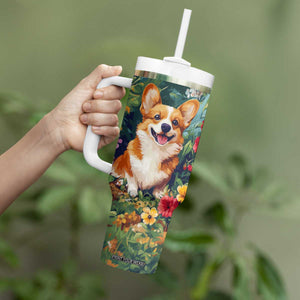 Retro Corgi Tumbler With Handle Personalized TS04 Print Your Wear