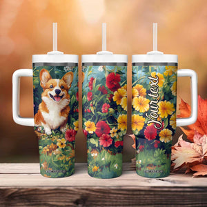 Retro Corgi Tumbler With Handle Personalized TS04 Print Your Wear