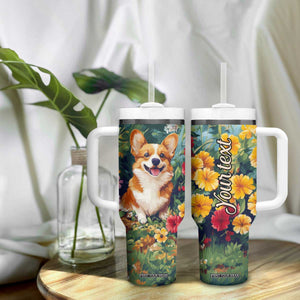 Retro Corgi Tumbler With Handle Personalized TS04 Print Your Wear