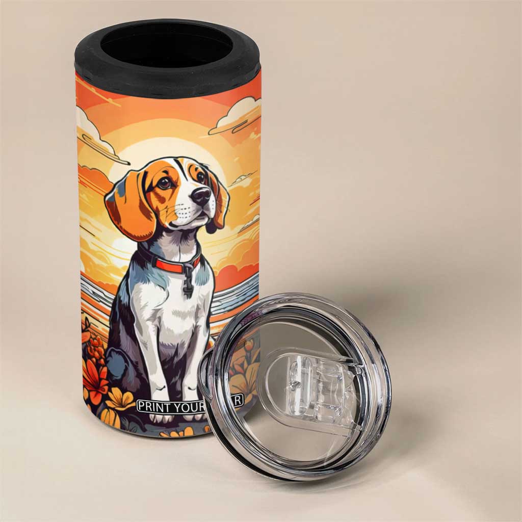 Retro Beagle 4 in 1 Can Cooler Tumbler Personalized TS04 Print Your Wear
