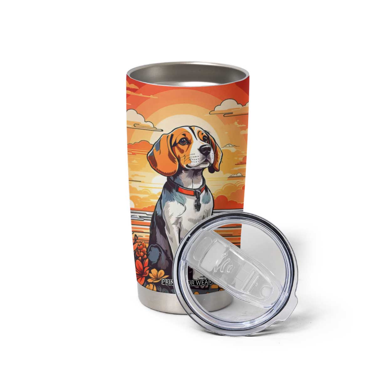 Retro Beagle Tumbler Cup Personalized TS04 Print Your Wear