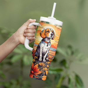 Retro Beagle Tumbler With Handle Personalized TS04 Print Your Wear
