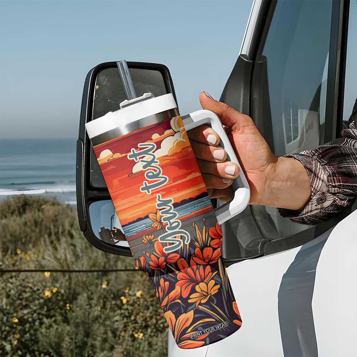 Retro Beagle Tumbler With Handle Personalized TS04 Print Your Wear