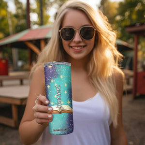 Cute Golden Retriever Reading Books Skinny Tumbler Personalized TS04 Print Your Wear
