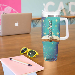 Cute Golden Retriever Reading Books Tumbler With Handle Personalized TS04 Print Your Wear