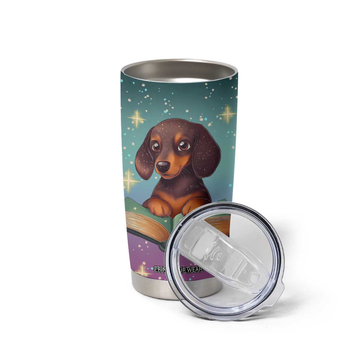 Cute Dachshund Reading Books Tumbler Cup Personalized TS04 Print Your Wear