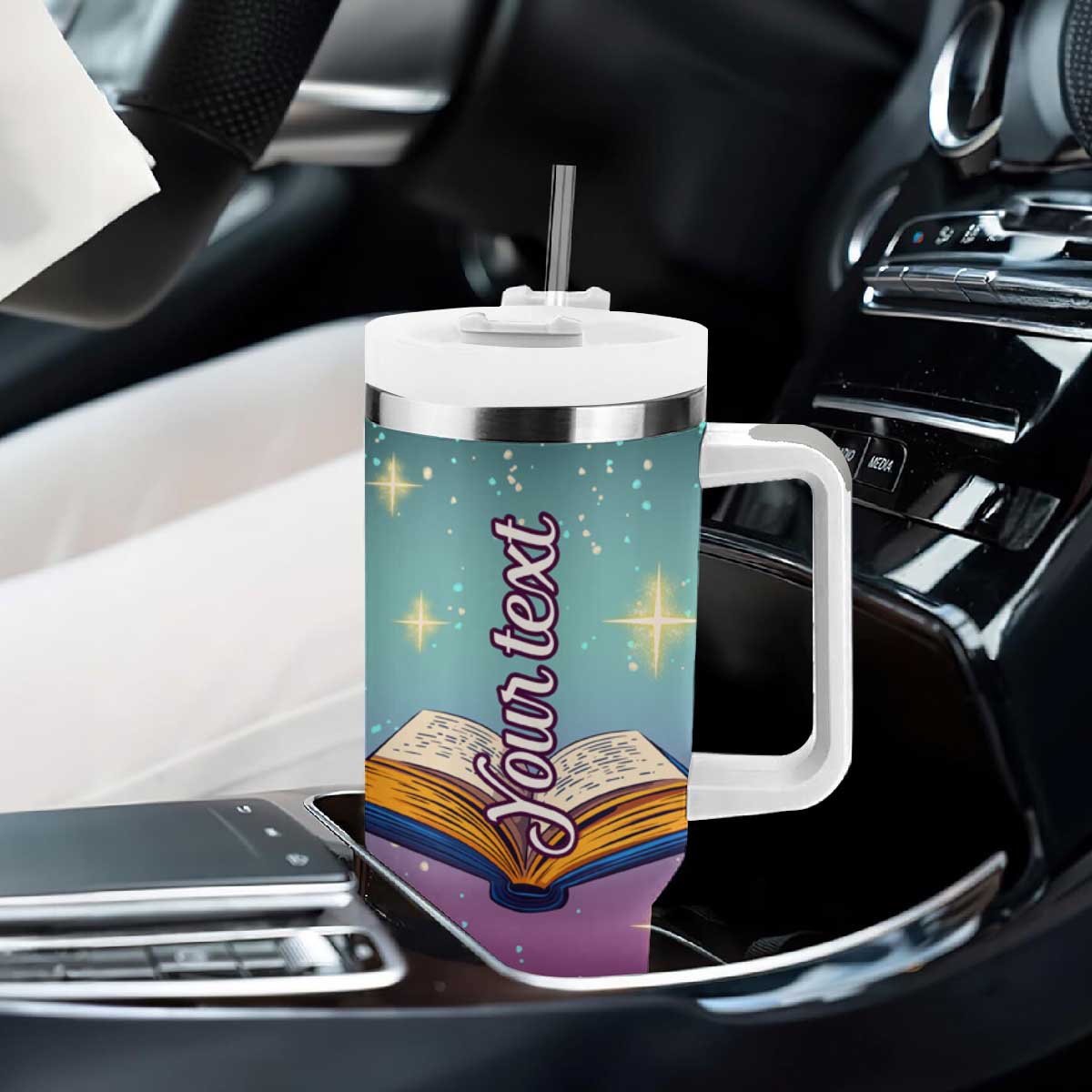 Cute Dachshund Reading Books Tumbler With Handle Personalized TS04 Print Your Wear