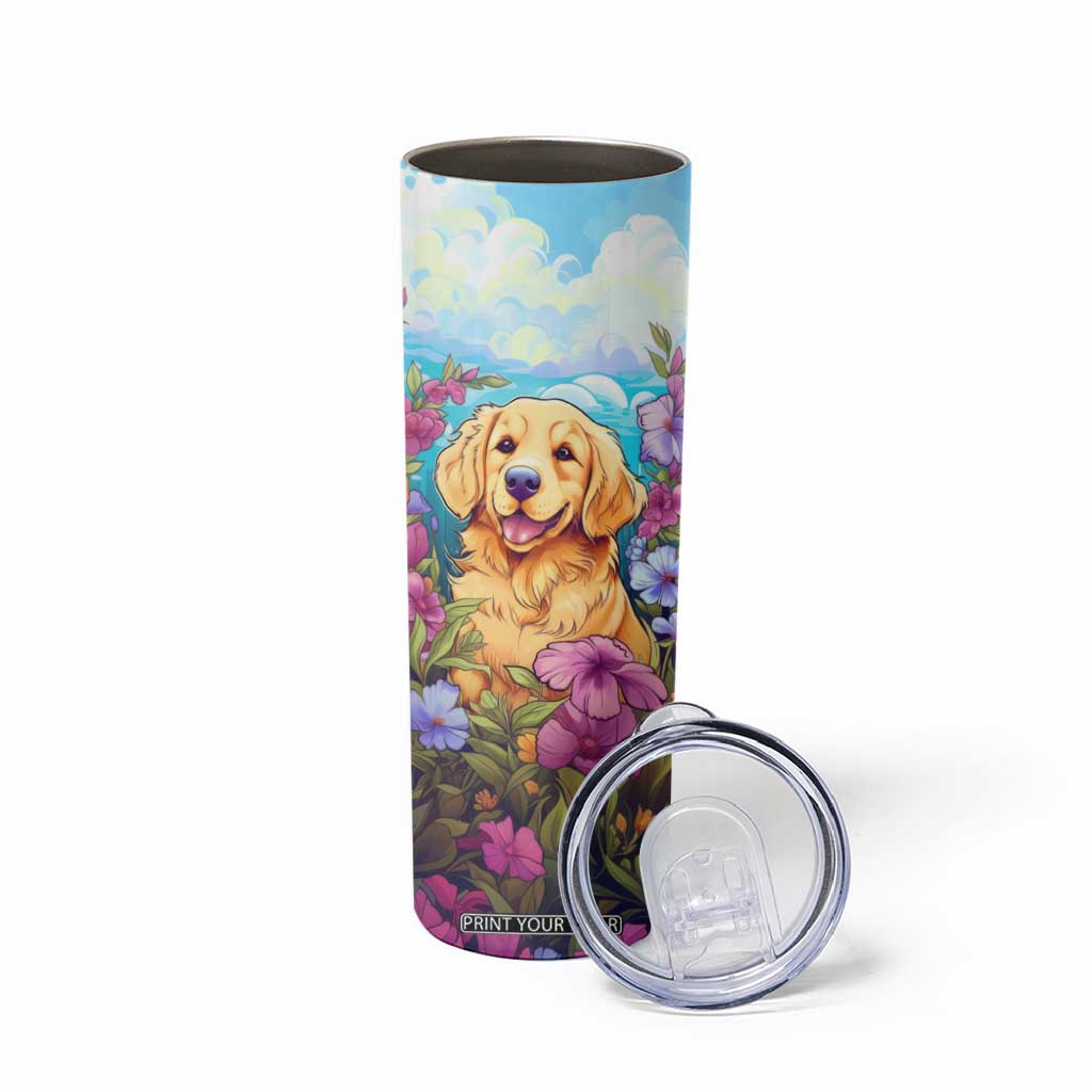 Retro Golden Retriever Skinny Tumbler Personalized TS04 Print Your Wear