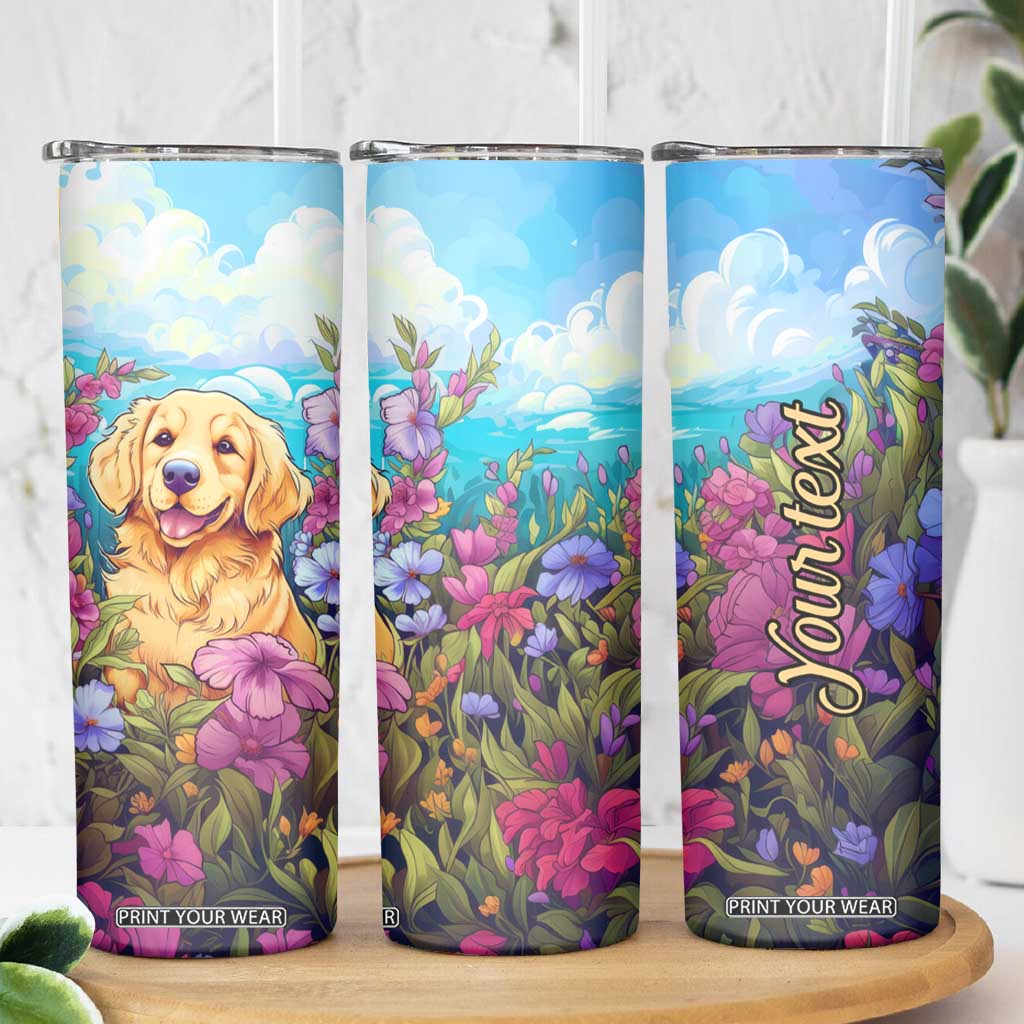 Retro Golden Retriever Skinny Tumbler Personalized TS04 Print Your Wear