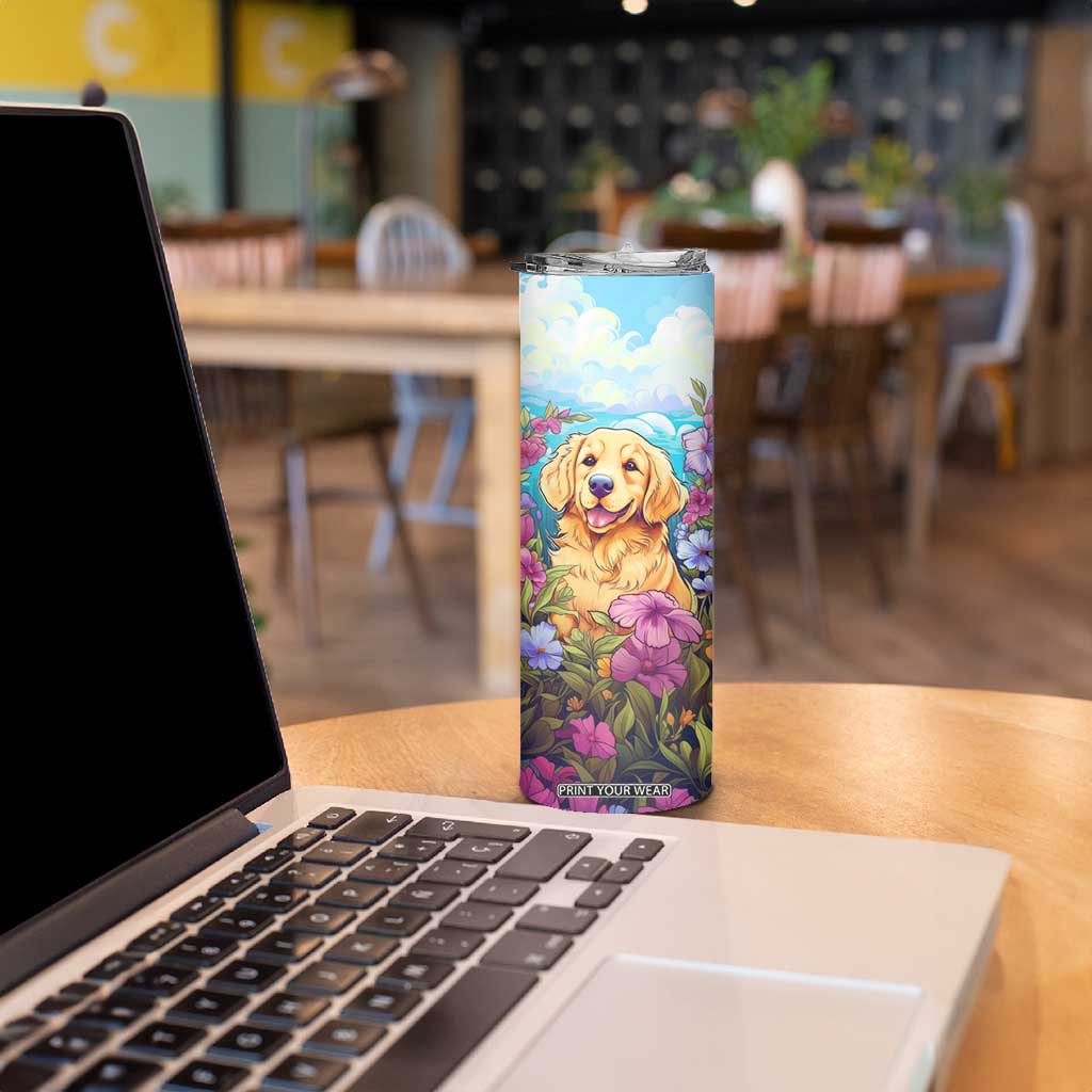 Retro Golden Retriever Skinny Tumbler Personalized TS04 Print Your Wear