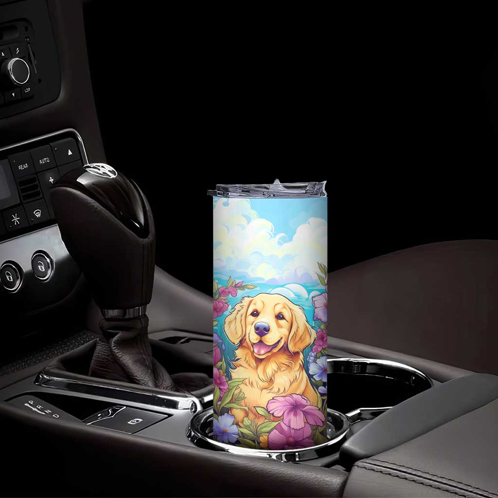 Retro Golden Retriever Skinny Tumbler Personalized TS04 Print Your Wear