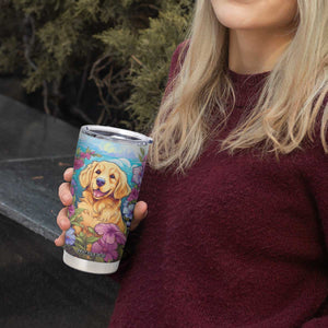 Retro Golden Retriever Tumbler Cup Personalized TS04 Print Your Wear