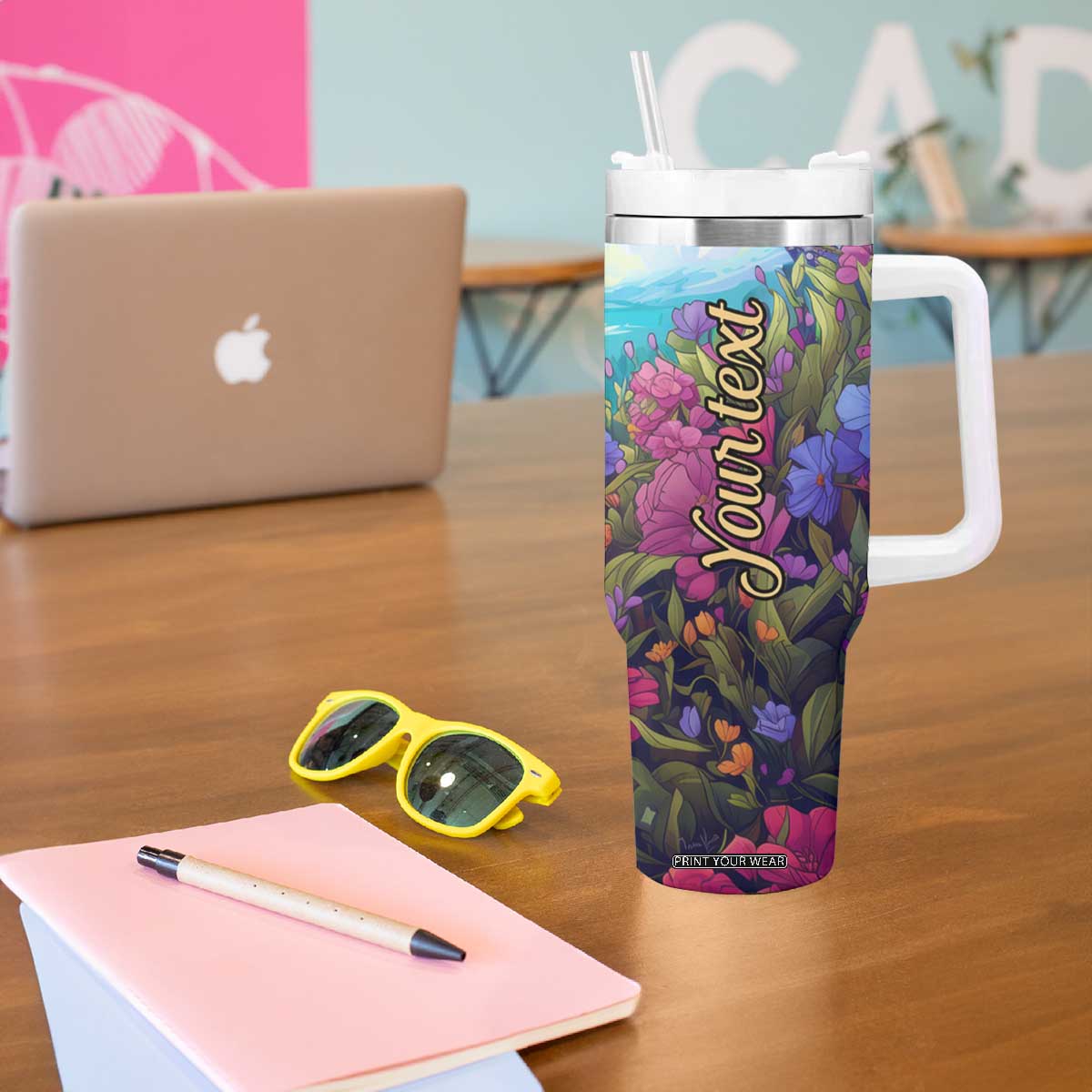 Retro Golden Retriever Tumbler With Handle Personalized TS04 Print Your Wear