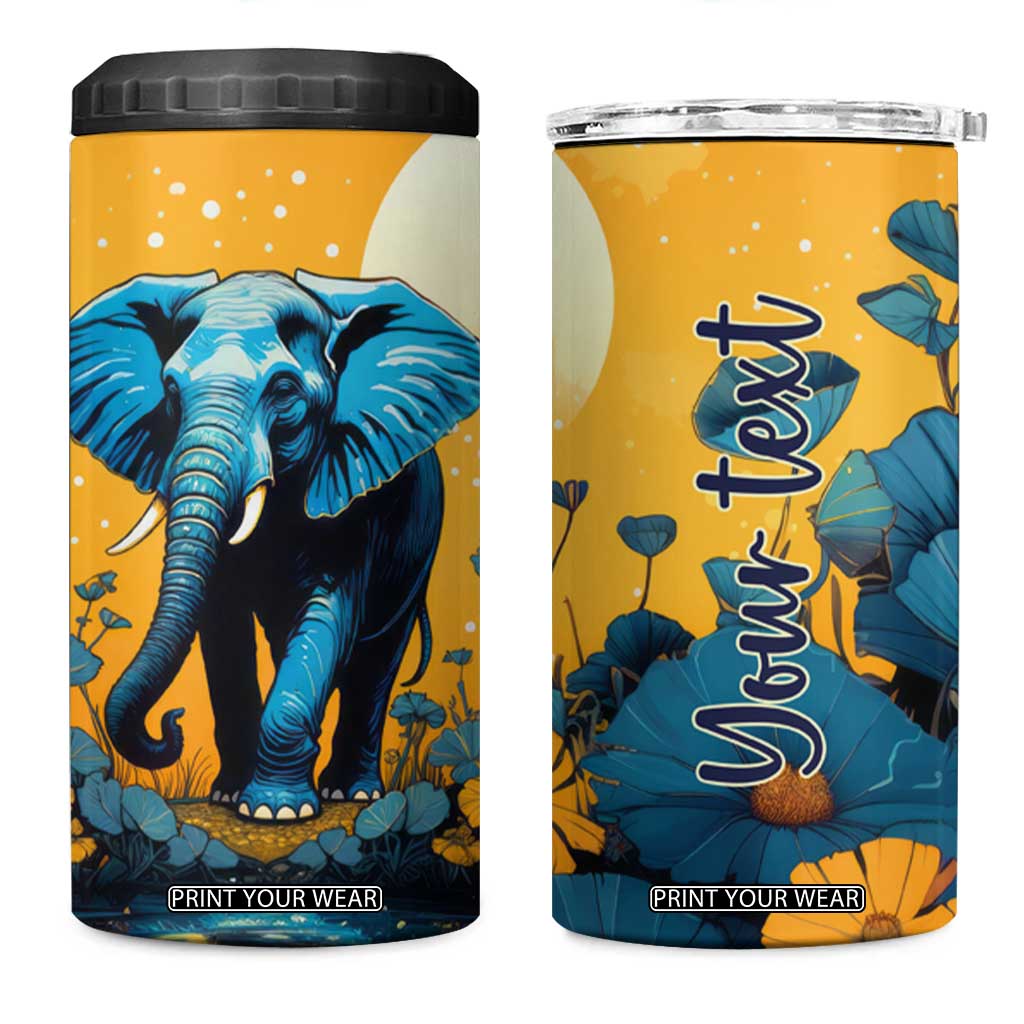 Retro Elephant 4 in 1 Can Cooler Tumbler Personalized TS04 One Size: 16 oz Multicolor Print Your Wear