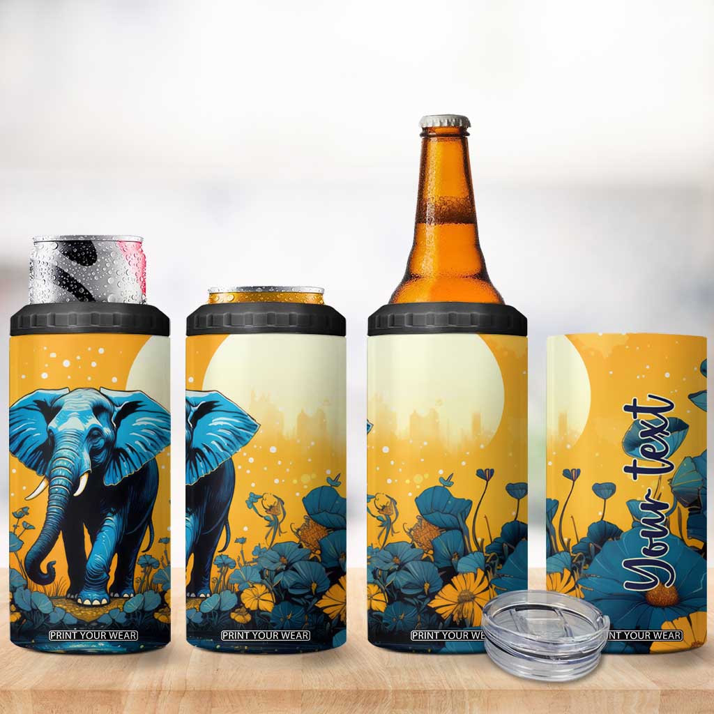 Retro Elephant 4 in 1 Can Cooler Tumbler Personalized TS04 Print Your Wear