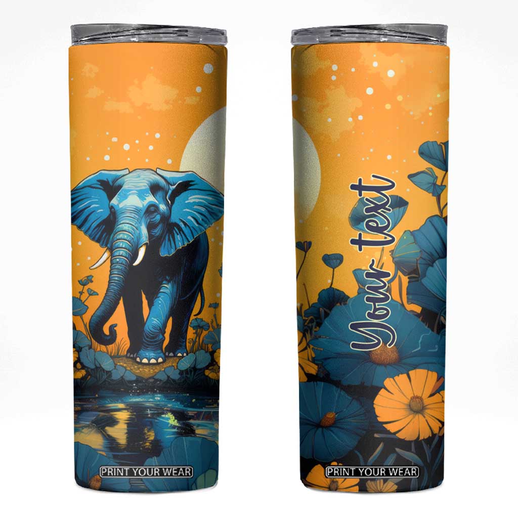 Retro Elephant Skinny Tumbler Personalized TS04 Multicolor Print Your Wear