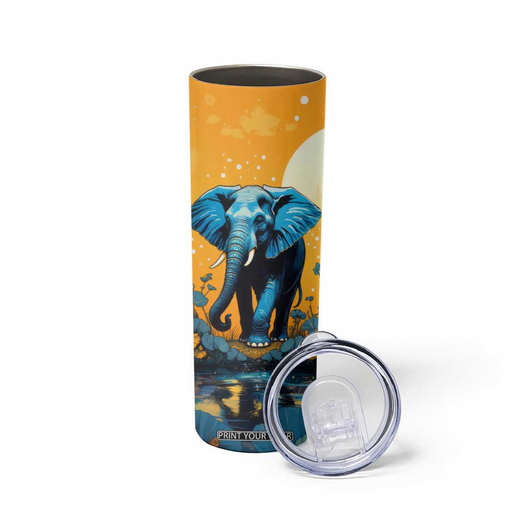 Retro Elephant Skinny Tumbler Personalized TS04 Print Your Wear