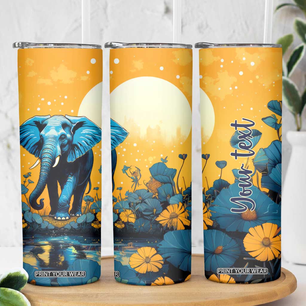 Retro Elephant Skinny Tumbler Personalized TS04 Print Your Wear