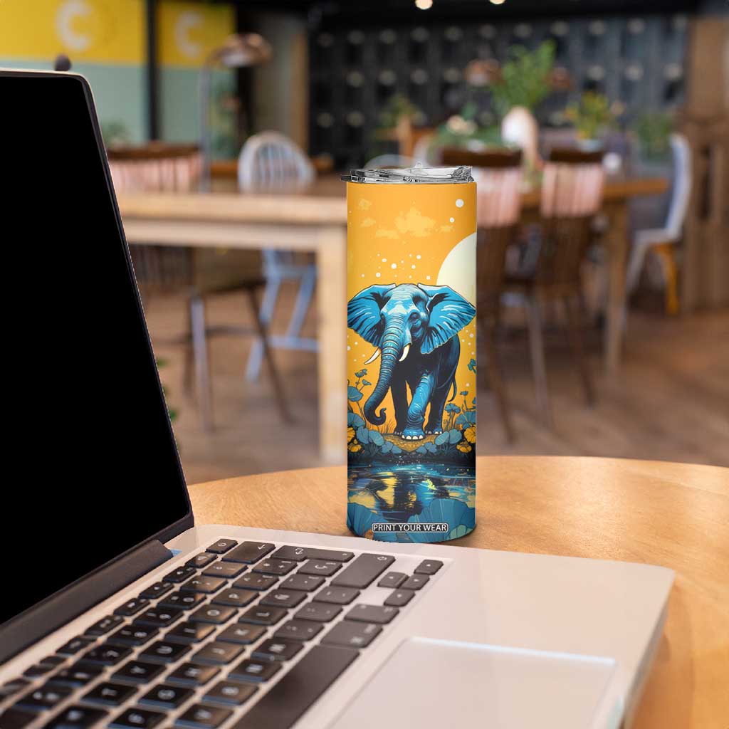Retro Elephant Skinny Tumbler Personalized TS04 Print Your Wear