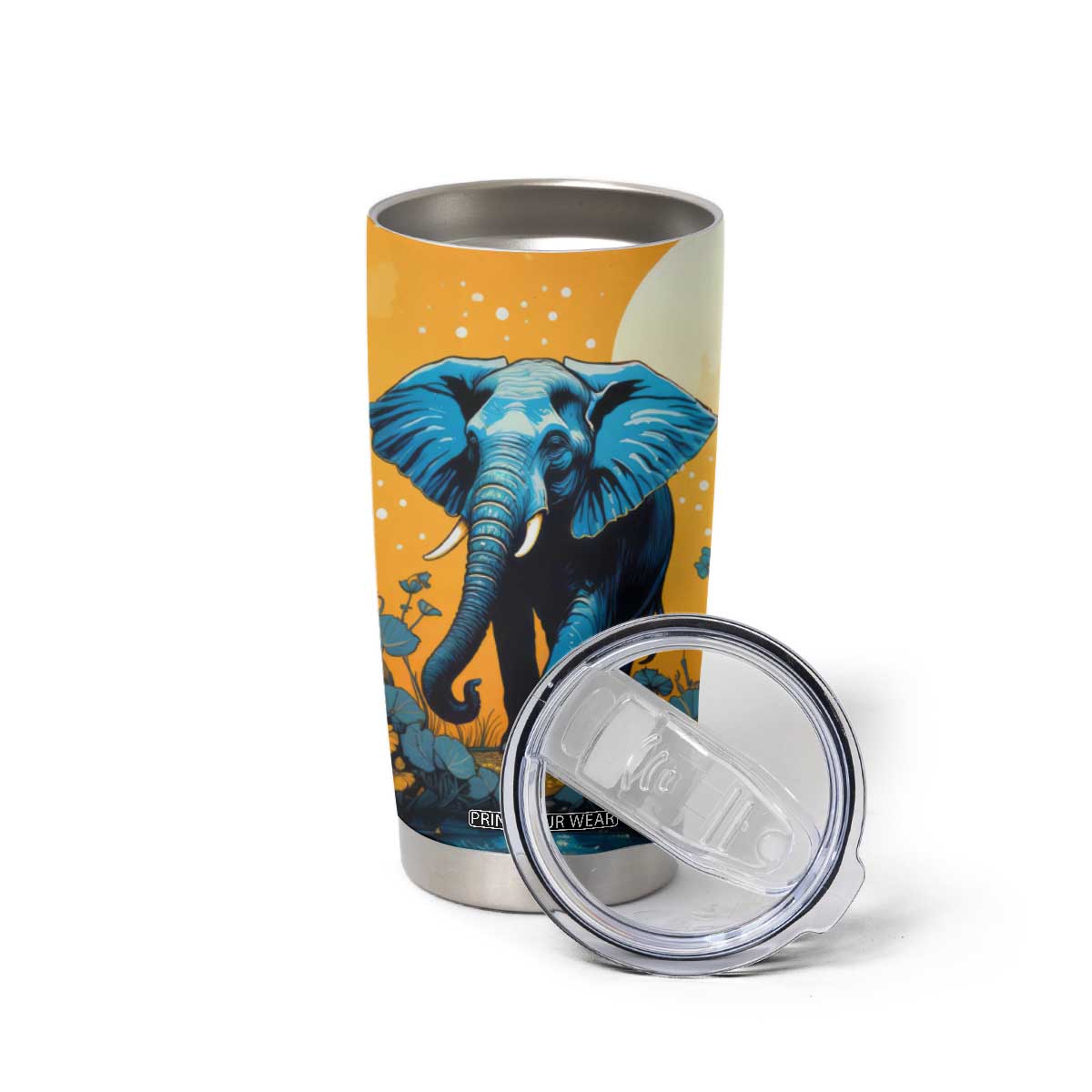 Retro Elephant Tumbler Cup Personalized TS04 Print Your Wear