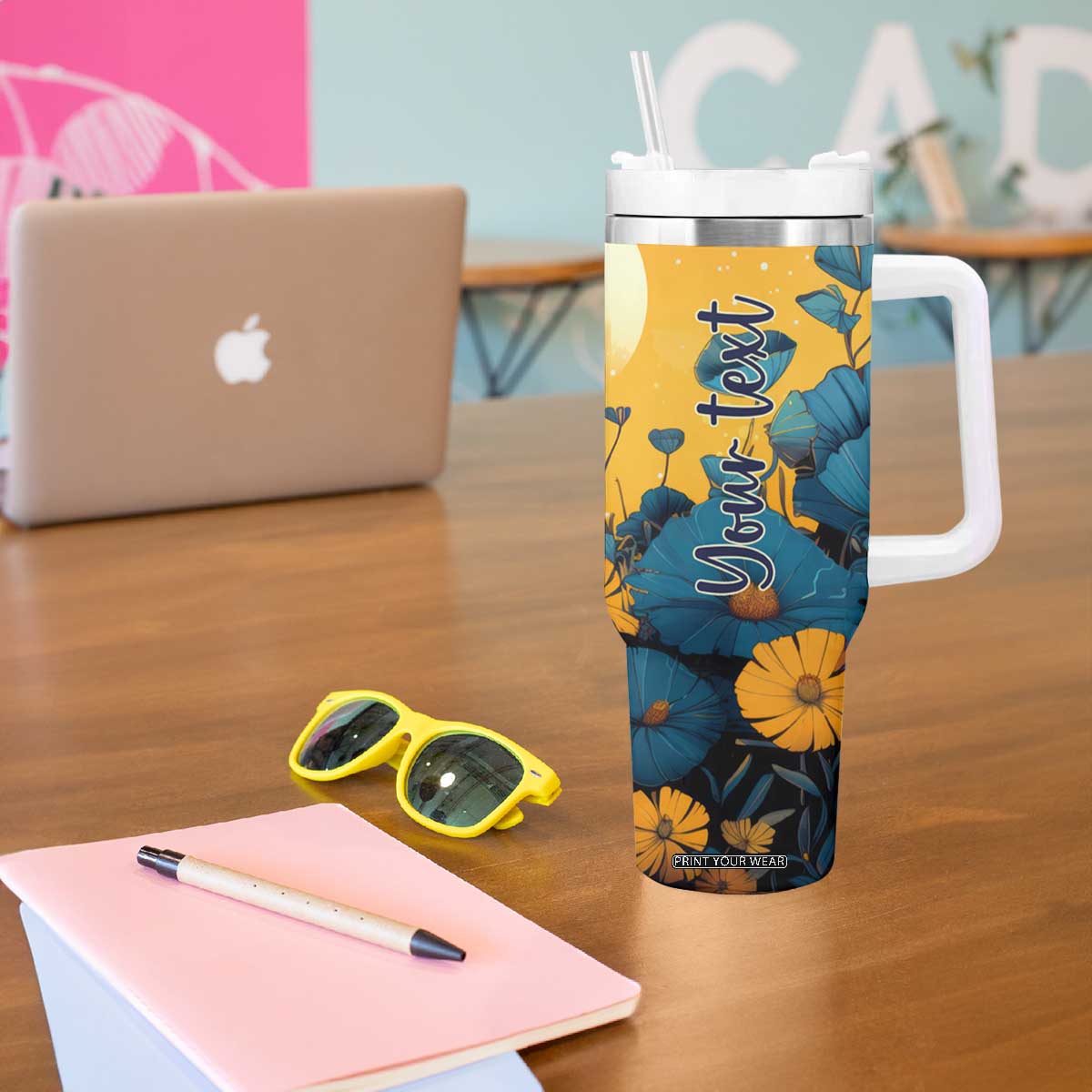 Retro Elephant Tumbler With Handle Personalized TS04 Print Your Wear