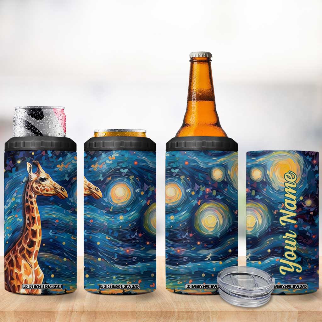 Giraffe Starry Night 4 in 1 Can Cooler Tumbler Personalized TS04 Print Your Wear