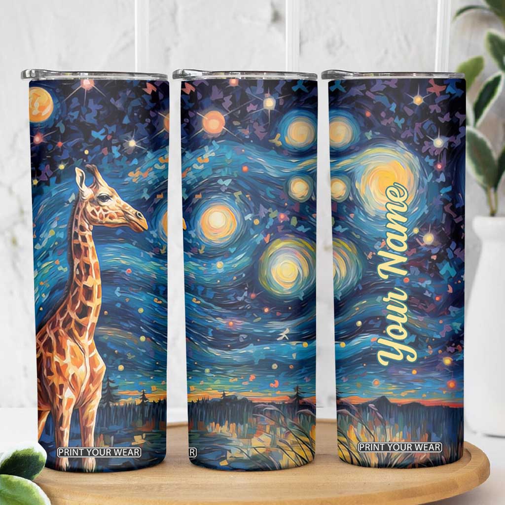 Giraffe Starry Night Skinny Tumbler Personalized TS04 Print Your Wear