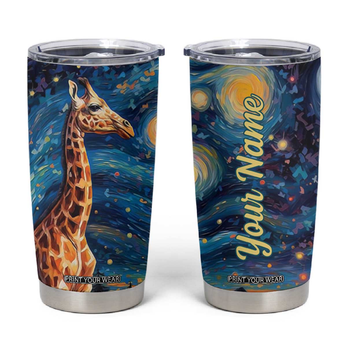 Giraffe Starry Night Tumbler Cup Personalized TS04 Multicolor Print Your Wear