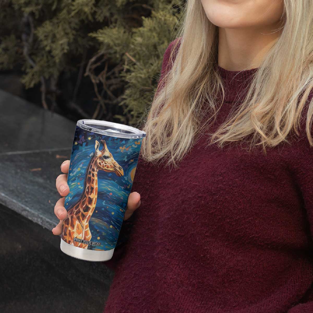 Giraffe Starry Night Tumbler Cup Personalized TS04 Print Your Wear