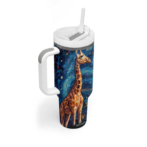 Giraffe Starry Night Tumbler With Handle Personalized TS04 Print Your Wear