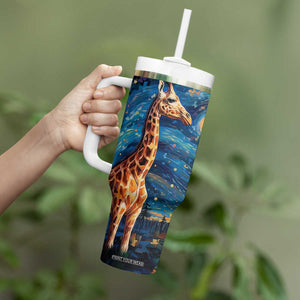 Giraffe Starry Night Tumbler With Handle Personalized TS04 Print Your Wear