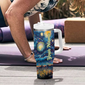 Giraffe Starry Night Tumbler With Handle Personalized TS04 Print Your Wear