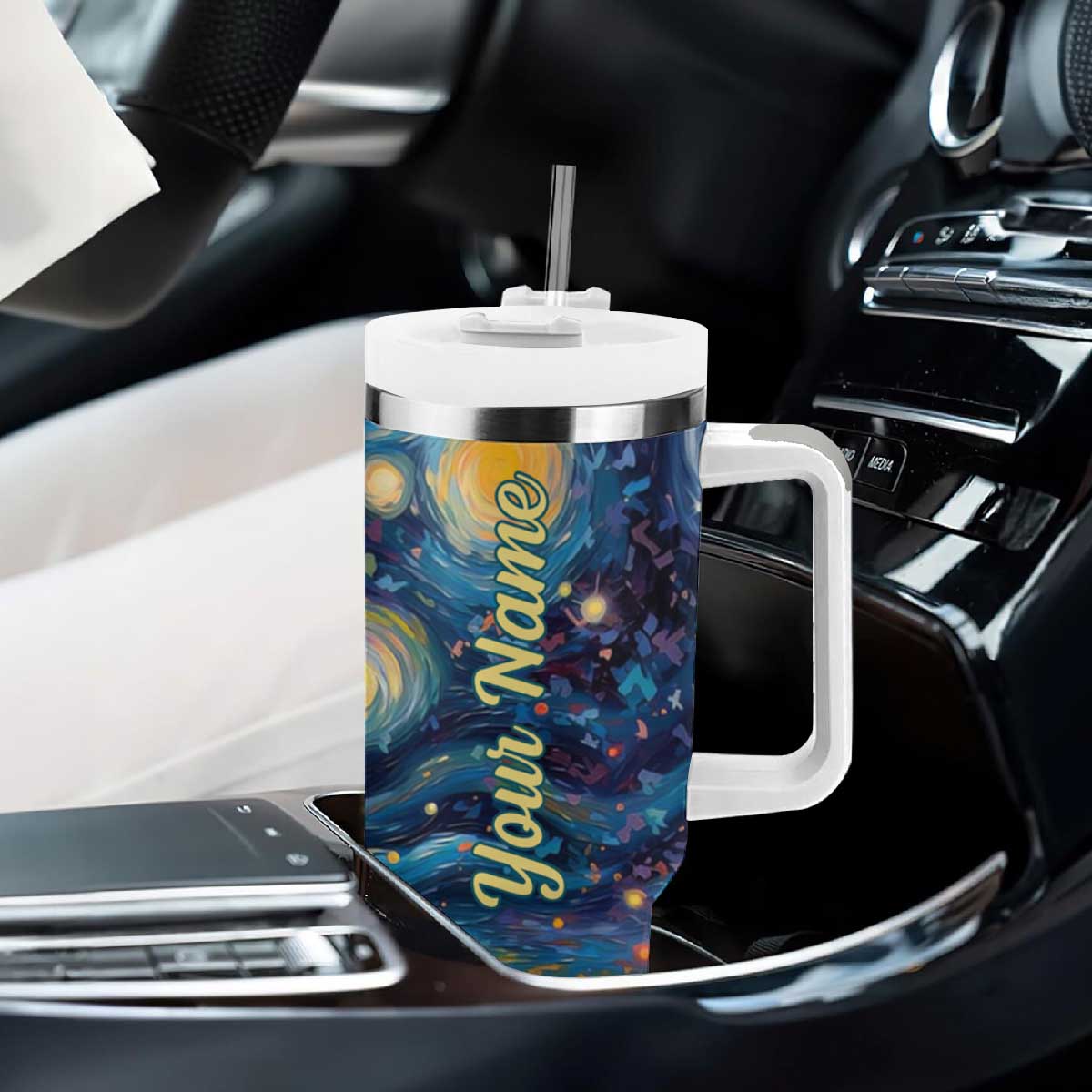 Giraffe Starry Night Tumbler With Handle Personalized TS04 Print Your Wear