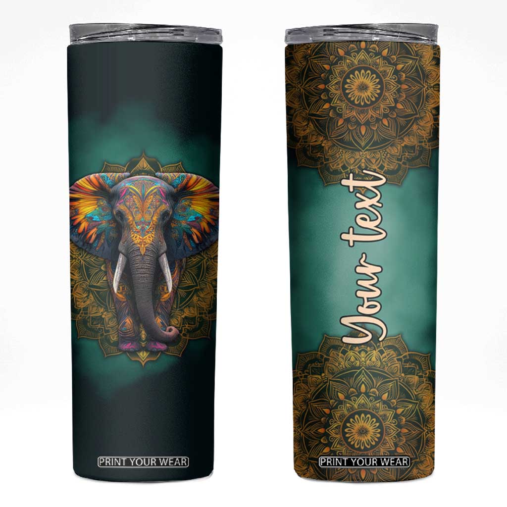 Mandala Tribal Elephant Skinny Tumbler Personalized TS04 Multicolor Print Your Wear