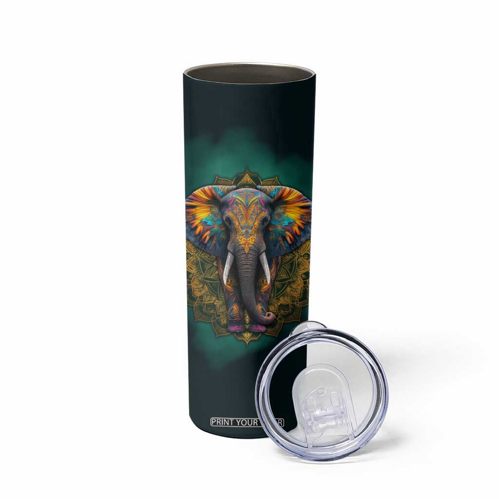 Mandala Tribal Elephant Skinny Tumbler Personalized TS04 Print Your Wear