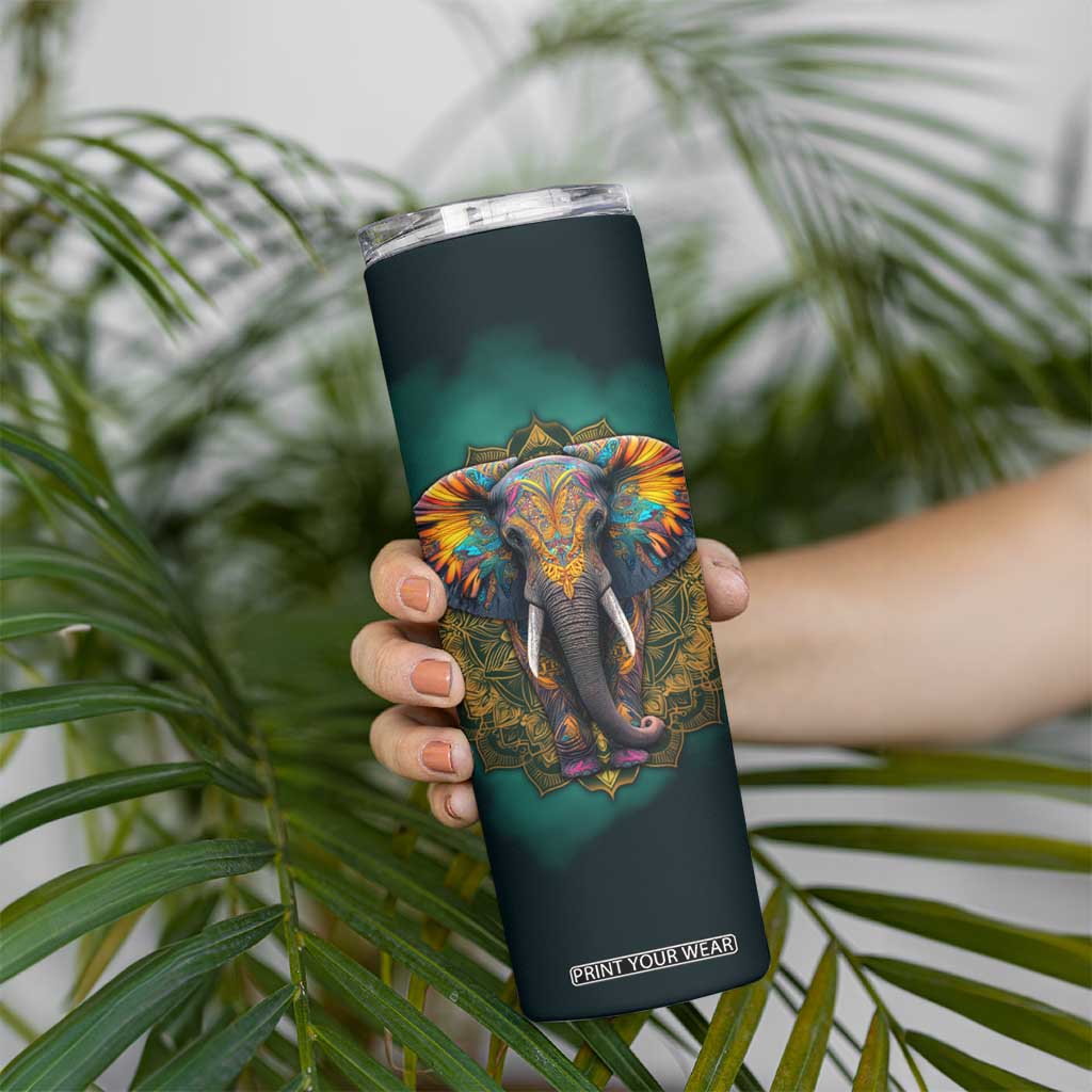 Mandala Tribal Elephant Skinny Tumbler Personalized TS04 Print Your Wear